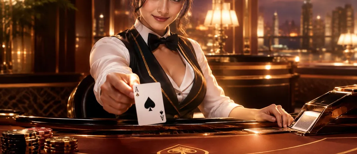 Ilustrasi dd4__hero_blackjack table and casino dealer — panduan Slot Bet 100 Termurah Dede4d